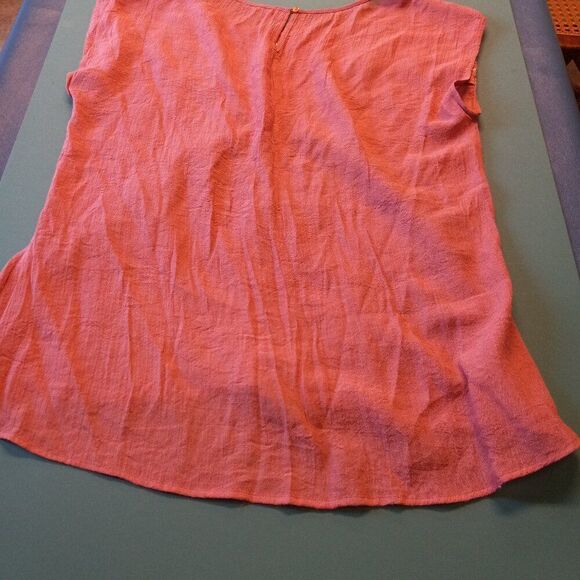 Maurices Lg Floral Embroidered Sleeveless Asymmetrical Hem Lightweight Pink Top - Picture 6 of 6